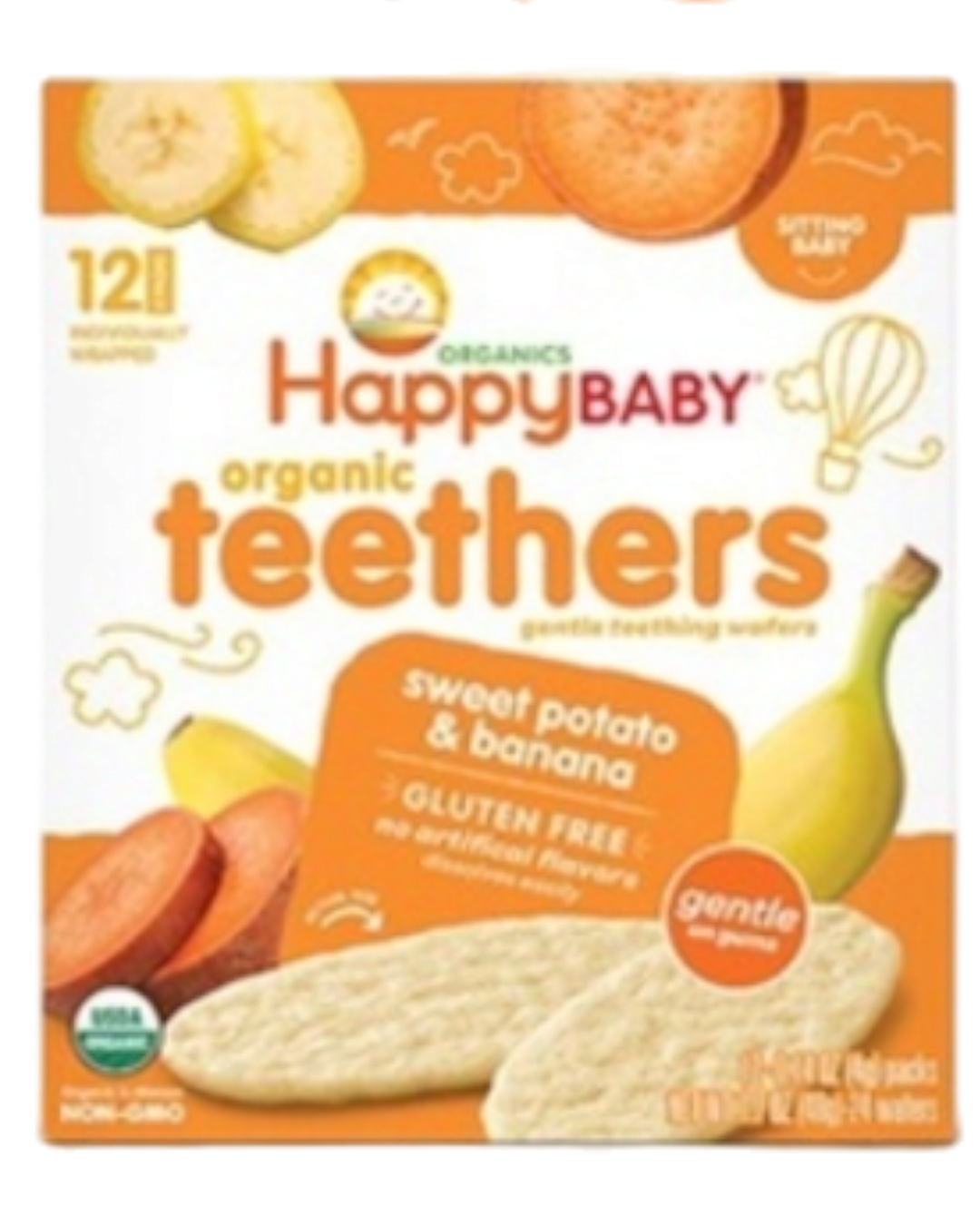 Happybaby Organic Teethers Sweet Potato & Banana 48g