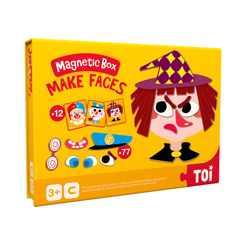 Toi World Magnetic Toy Box, Family Bonding Game, Develops Child's Imagination and Constructive Skills (Make Faces Design)