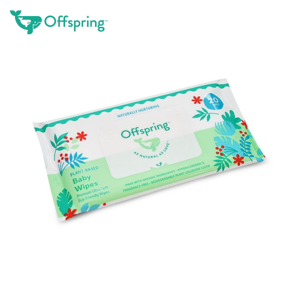 Offspring Plant-Based Baby Wipes Wet Tissues 20 Sheets / 80 Sheets