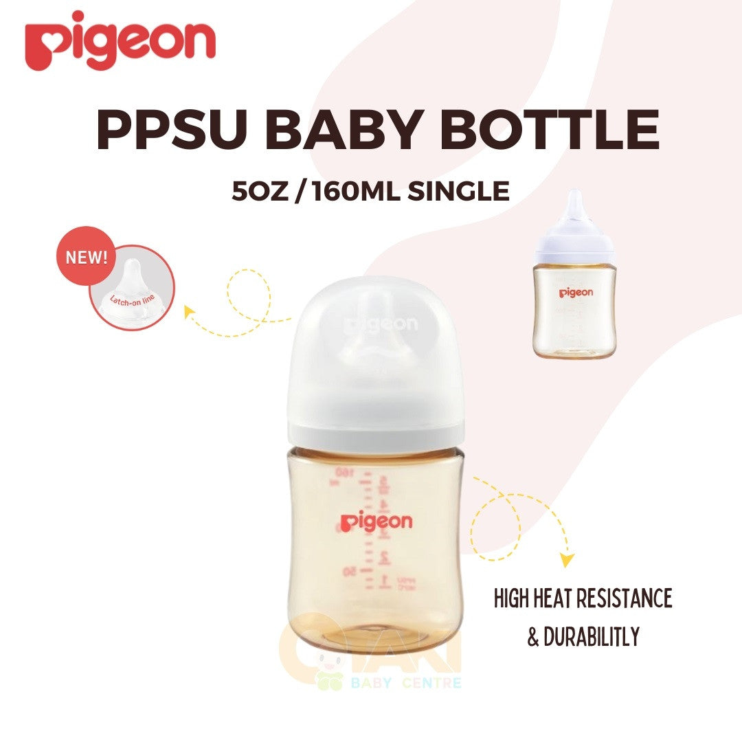 Pigeon SoftTouch 5oz / 160ml PPSU Nursing Bottle For Baby From 0m+ BPA BPS Free