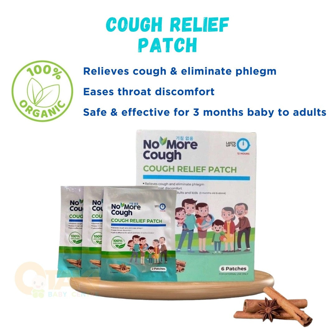 No More Cough Relief Patch (6 Patches) Last Up to 12 Hours, Safe & Effective For Children & Adults