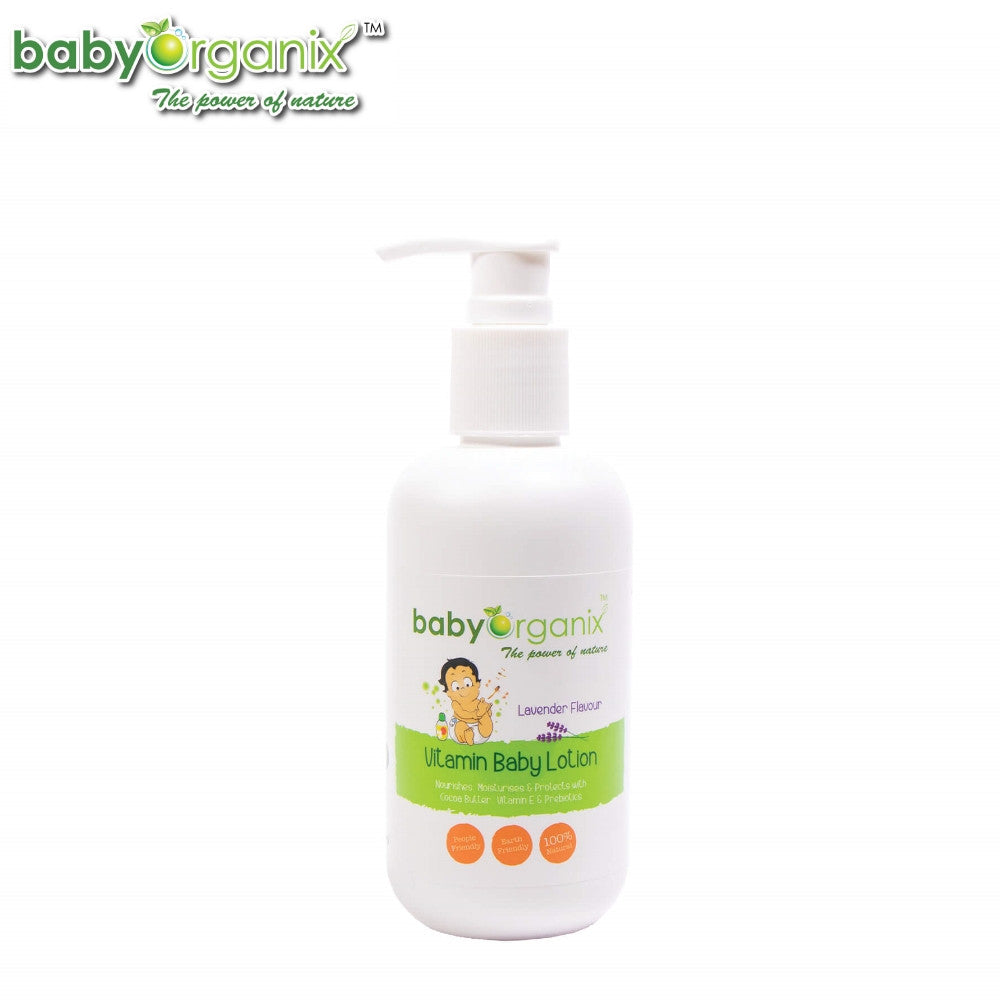 Baby Organix Vitamin Baby Lotion 100% Natural with Prebiotics (Lavender) Expiry: 01/2023