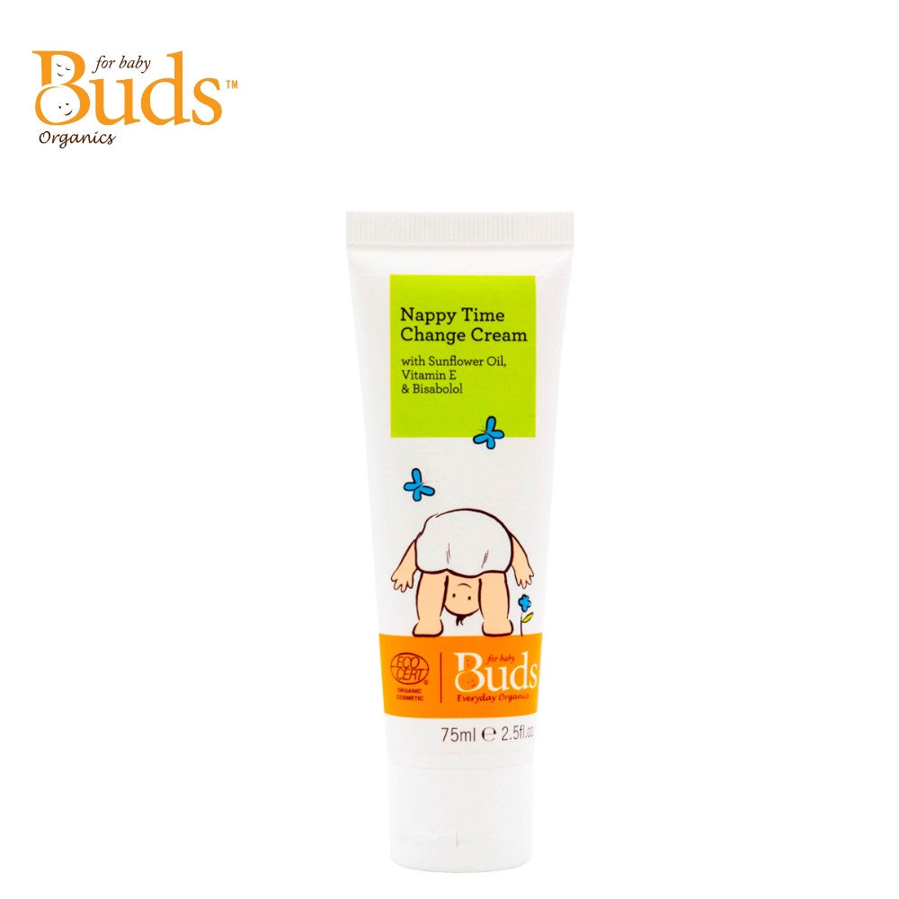 Buds Everyday Organics Nappy Time Change Cream 75ml With Sunflower Oil, Vitamin E & Bisabolol (Expiry: 04/2023)