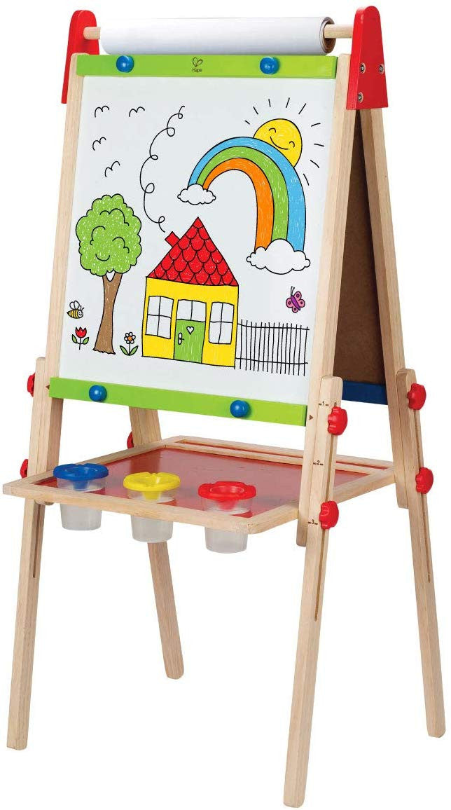 Hape Award Winning All in One Wooden Kid's Art Easel With Paper Roll and Accessories