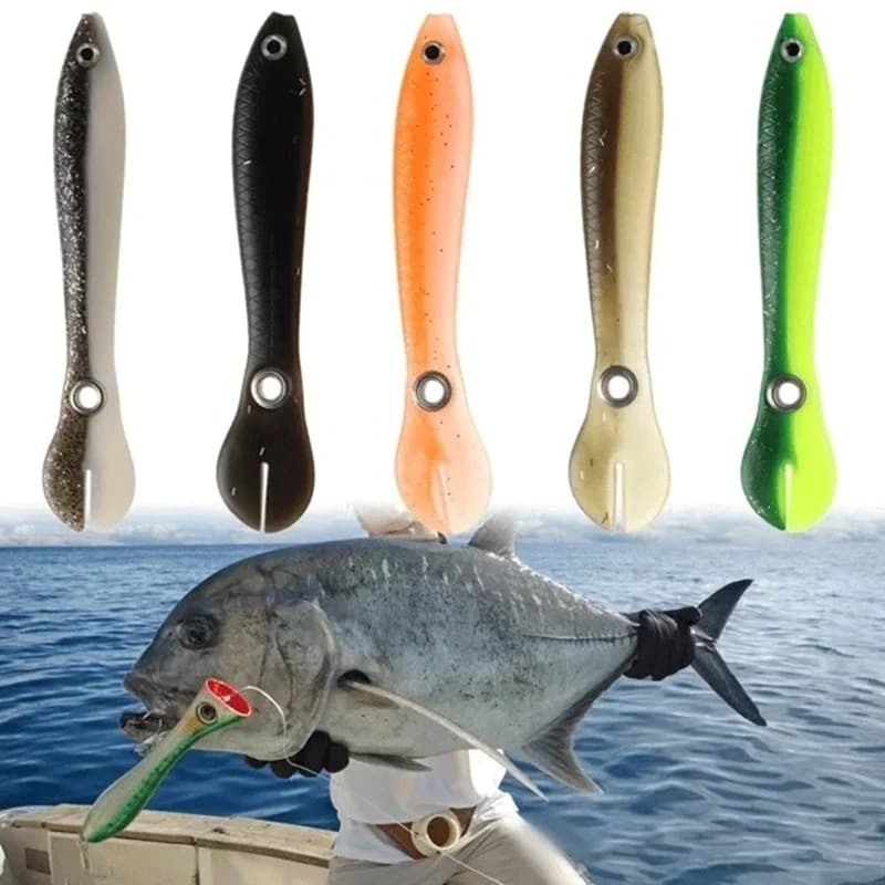 5pcs Luya Soft Bait, Double Color Fish Lure, Fishing Lure, Soft Bait,  Bio-Lure