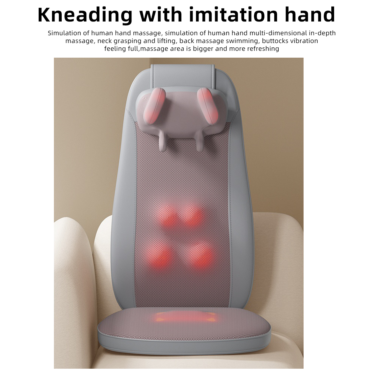 Lyeef Back and Neck Massager, Gifts, Massage Seat, Shiatsu Massage Chair with Heat and Vibration for Neck, Back, Shoulders, Height Adjustable Use at Home and Office