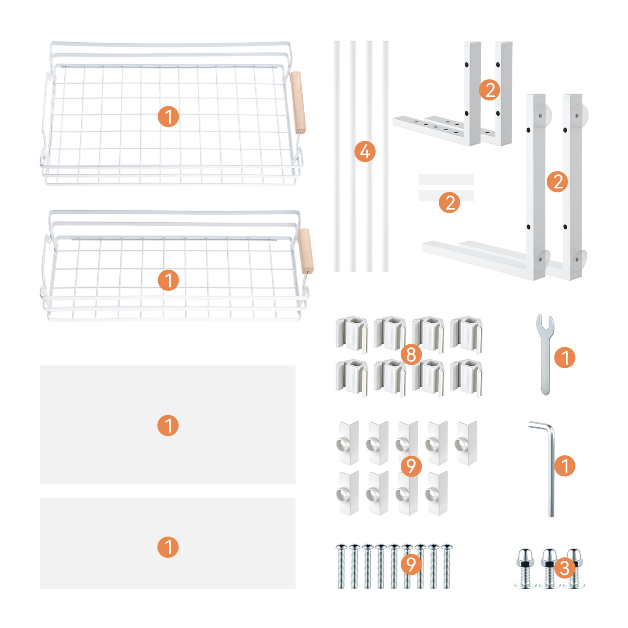 2 Tier Adjustable Height Slide-Out Under Sink Organizer Rack Kitchen Cabinet Bathroom Storage Shelf Holder White/Black