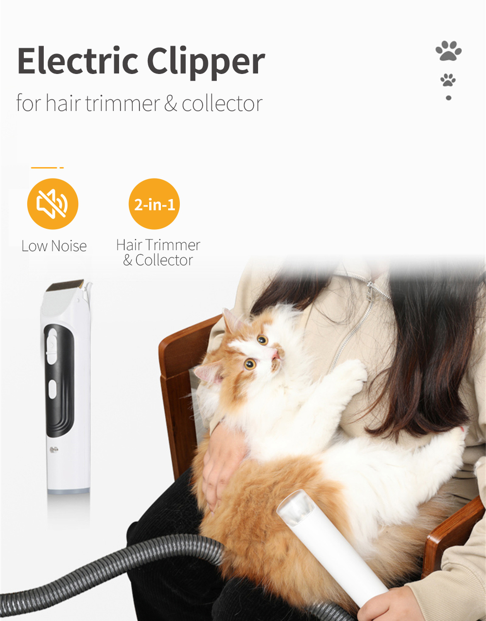 Electric Pet Grooming Cat Dog Hair Dryer Blower Brush Trimmer Vacuum Cleaner Kit