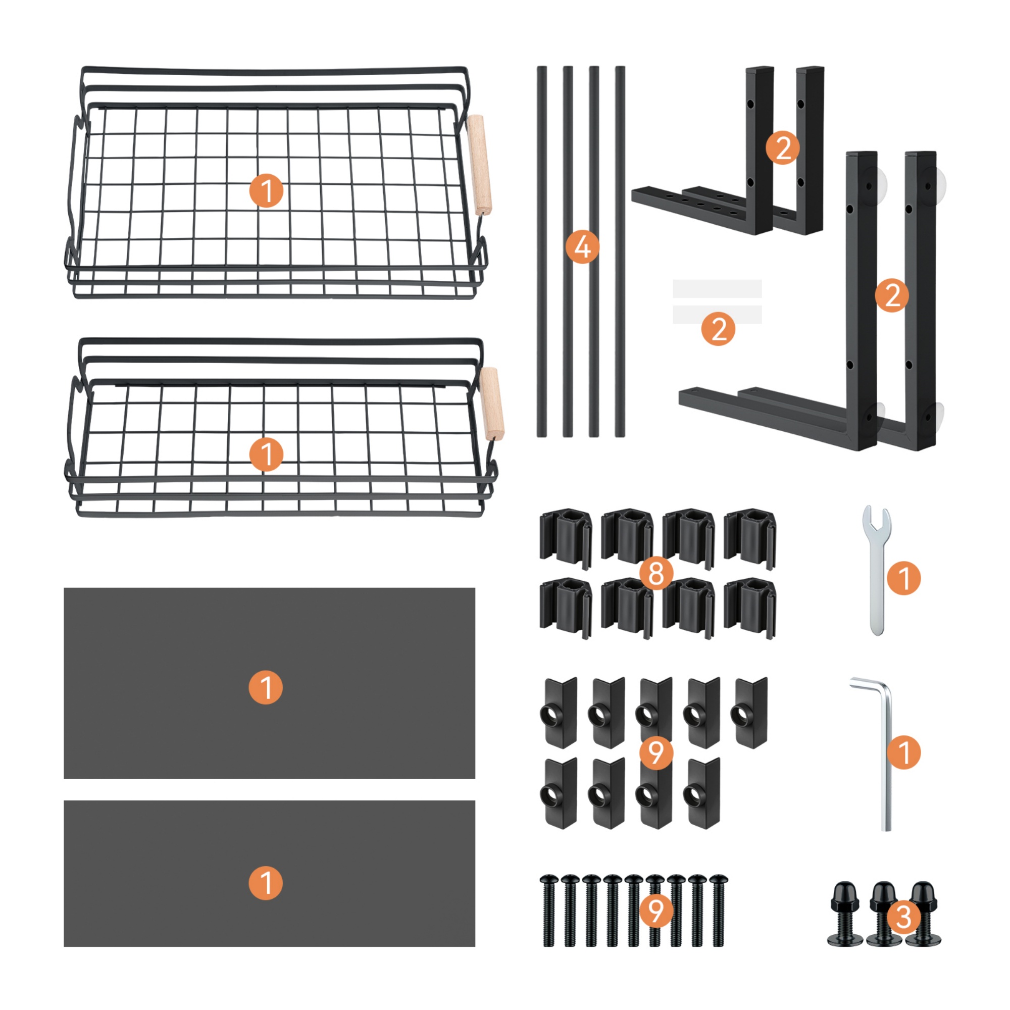 2 Tier Adjustable Height Slide-Out Under Sink Organizer Rack Kitchen Cabinet Bathroom Storage Shelf Holder White/Black