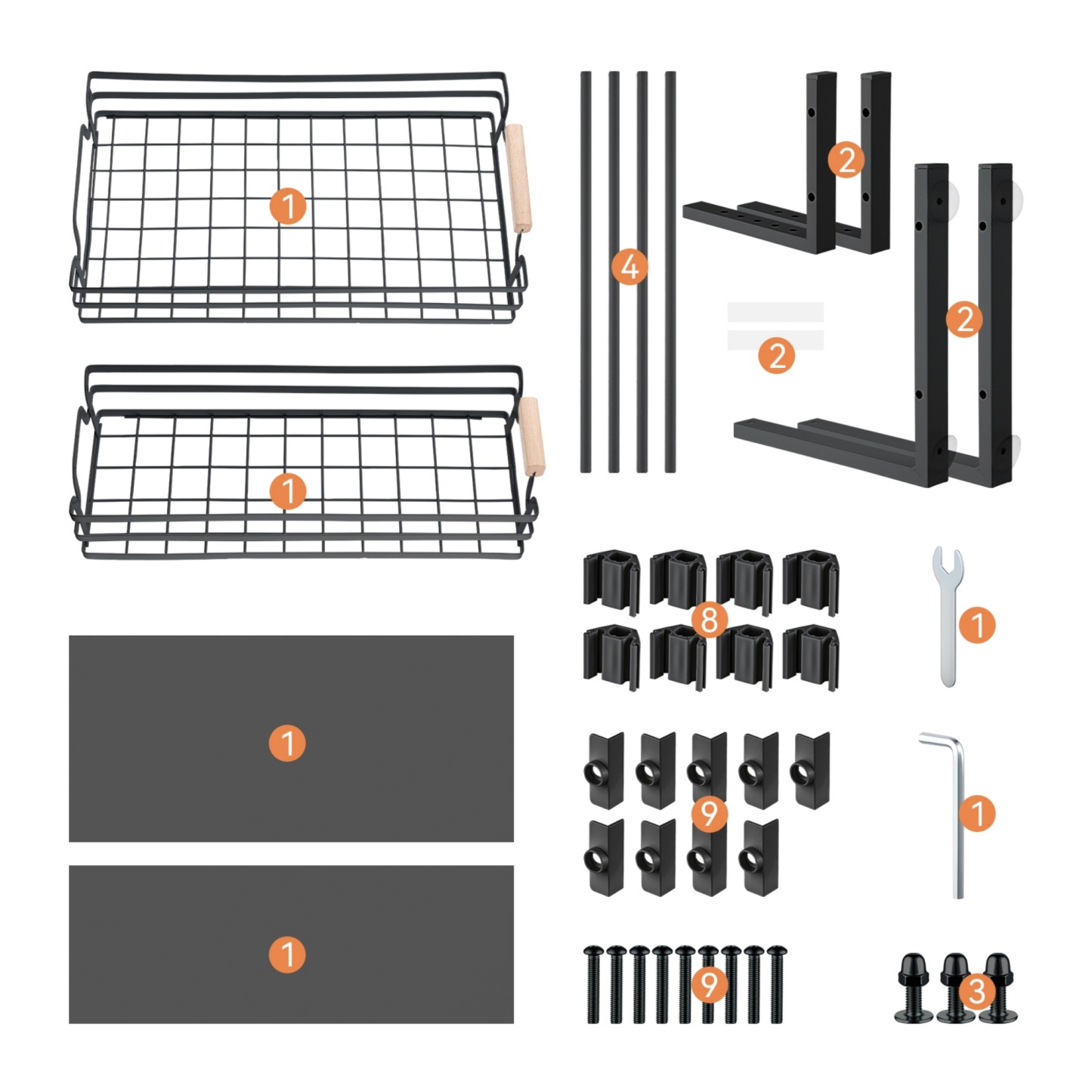 2 Tier Adjustable Height Slide-Out Under Sink Organizer Rack Kitchen Cabinet Bathroom Storage Shelf Holder White/Black