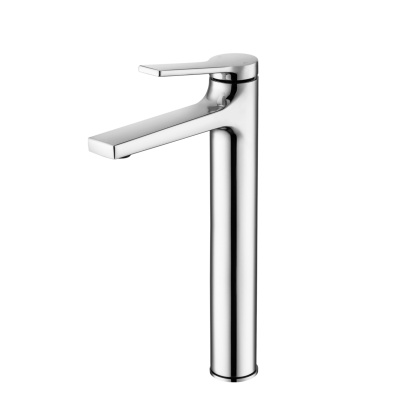 Round Brass Bathroom Basin Tall Mixer Tap Laundry Sink Vanity Flick Counter Top Faucet Chrome/Black/Brushed Gold