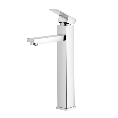Bathroom Square Brass Counter Top Basin Mixer Tap Laundry Sink Vanity Tall Flick Faucet Chrome/Black
