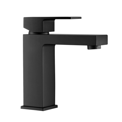 Bathroom Square Brass Basin Mixer Tap Laundry Sink Vanity Flick Spout Faucet Chrome/Black