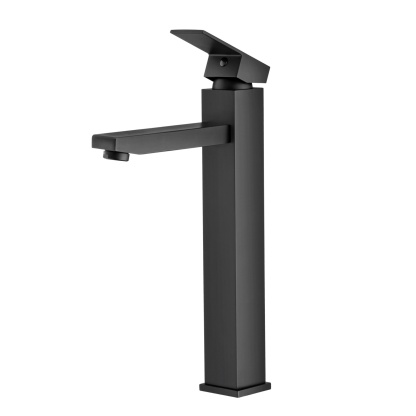 Bathroom Square Brass Counter Top Basin Mixer Tap Laundry Sink Vanity Tall Flick Faucet Chrome/Black