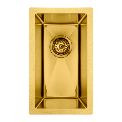 250mm Stainless Steel Laundry Kitchen Bar Sink Top/Flush/Under-mount Single Bowl Basin Chrome/Grey Black/Brushed Yellow Gold