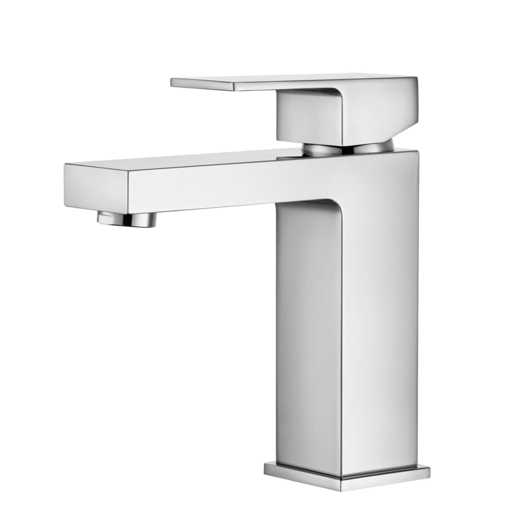 Bathroom Square Brass Basin Mixer Tap Laundry Sink Vanity Flick Spout Faucet Chrome/Black