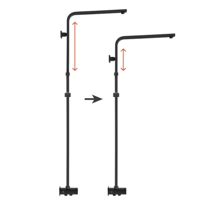 Bathroom Square Twin Shower Rail Body Wall Mounted Adjustable Height Sliding Rail Gooseneck Shower Arm Diverter Chrome/Black