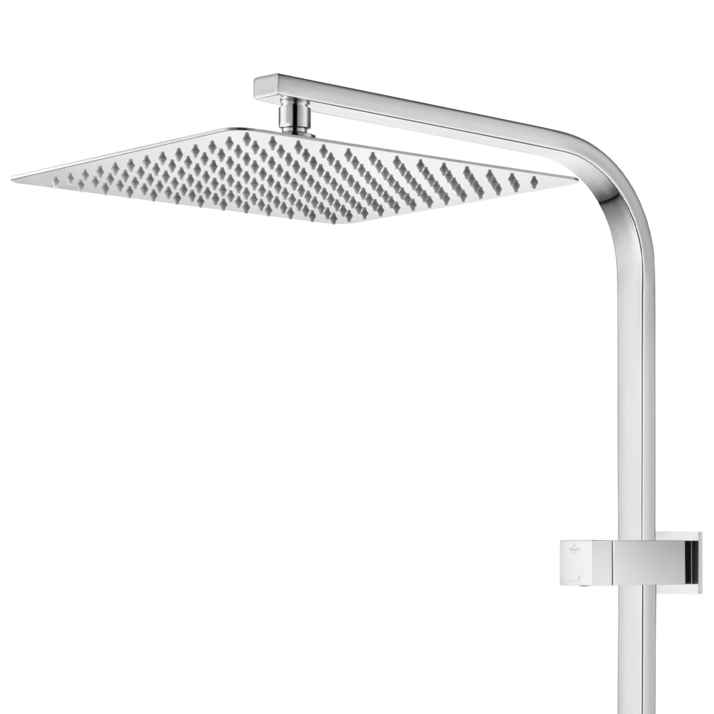 12'' Bathroom Square Rainfall Twin Shower Set 300mm Super Thin Overhead Shower Head 3 Function Hand-held Shower Rose Gooseneck Shower Arm Gooseneck Twin Shower