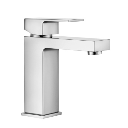 Bathroom Square Brass Basin Mixer Tap Laundry Sink Vanity Flick Spout Faucet Chrome/Black