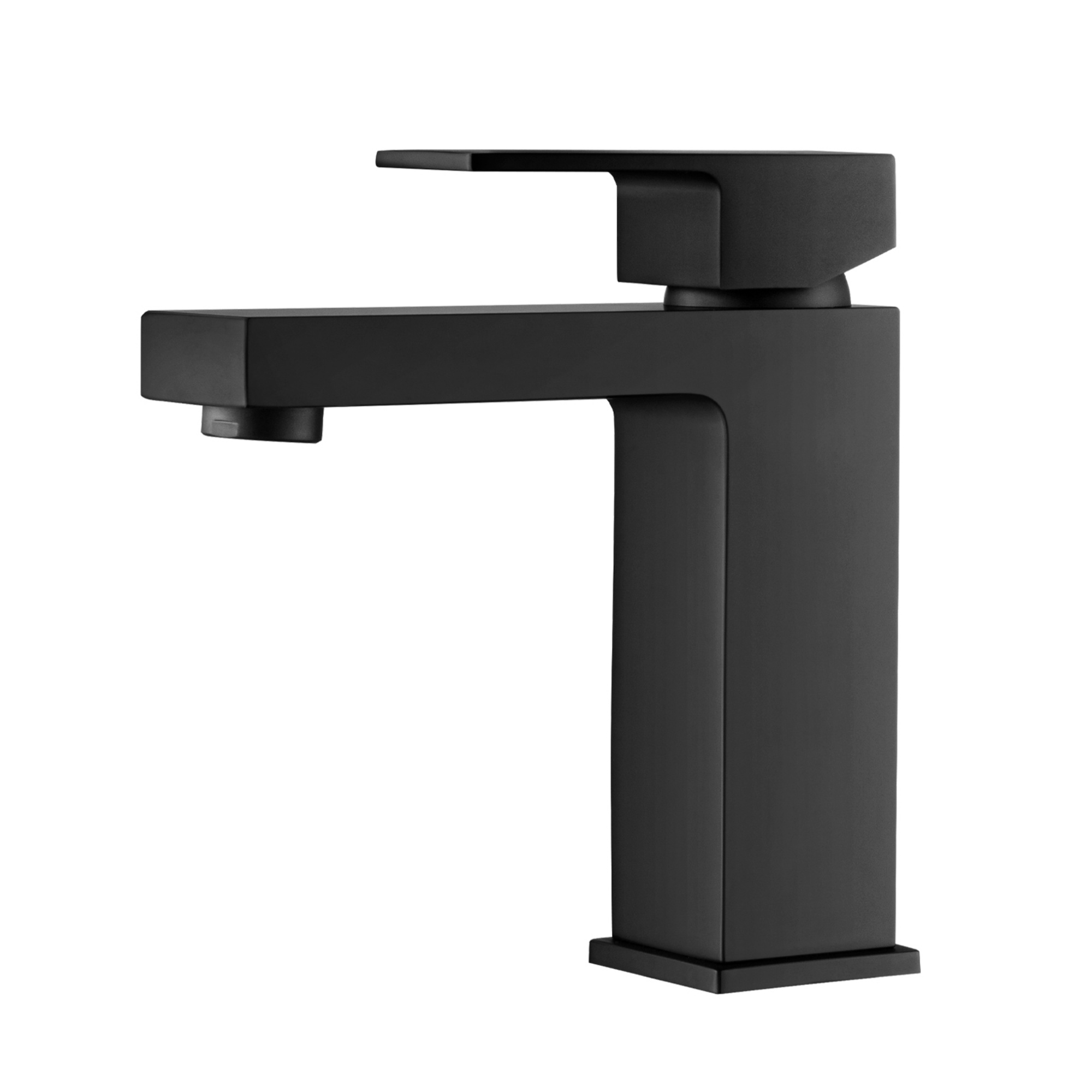 Bathroom Basin Sink Square Stainless Steel Mixer Tap Laundry Vanity Flick Spout Faucet Black