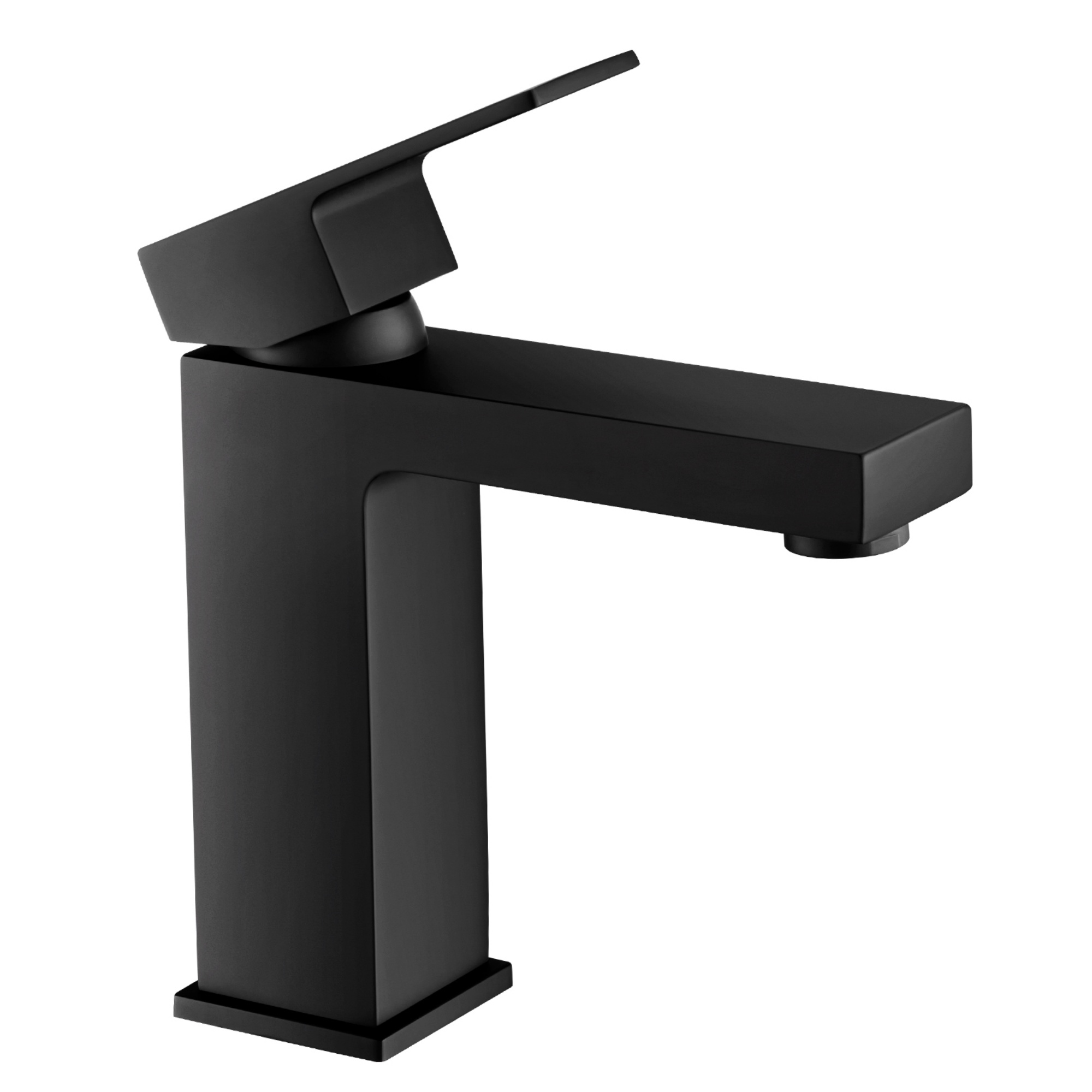 Bathroom Square Brass Basin Mixer Tap Laundry Sink Vanity Flick Spout Faucet Chrome/Black