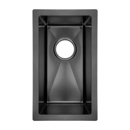 250mm Stainless Steel Laundry Kitchen Bar Sink Top/Flush/Under-mount Single Bowl Basin Chrome/Grey Black/Brushed Yellow Gold