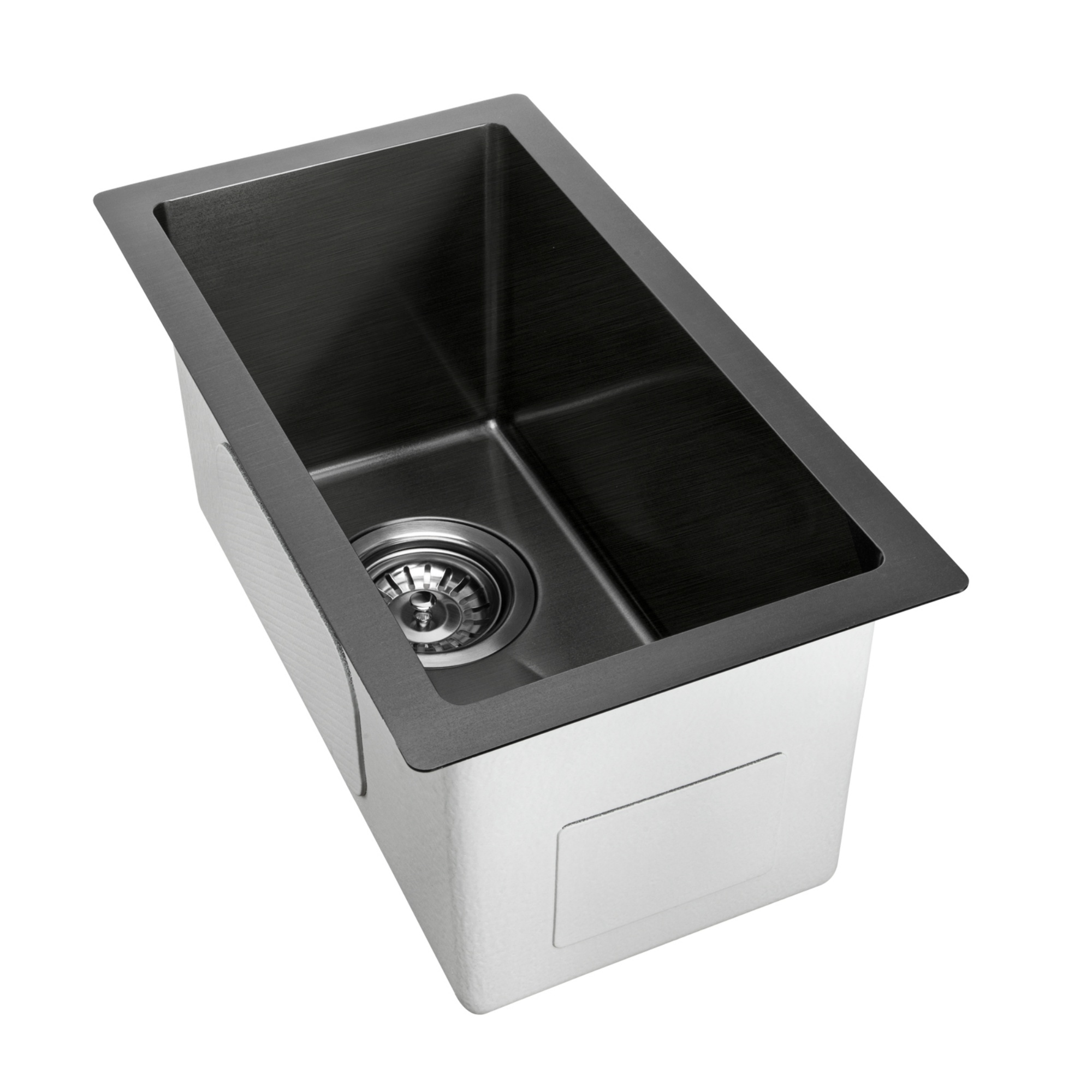 250mm Stainless Steel Laundry Kitchen Bar Sink Top/Flush/Under-mount Single Bowl Basin Chrome/Grey Black/Brushed Yellow Gold