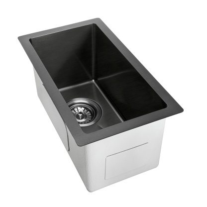 250mm Stainless Steel Laundry Kitchen Bar Sink Top/Flush/Under-mount Single Bowl Basin Chrome/Grey Black/Brushed Yellow Gold