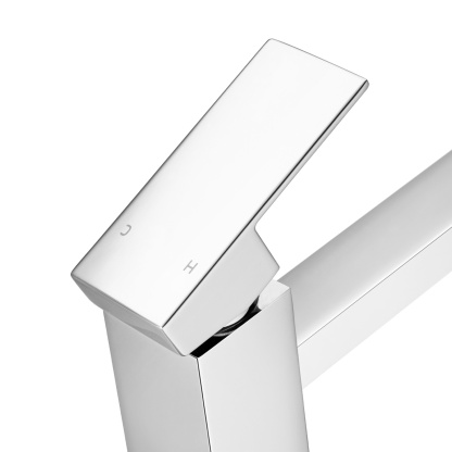 Bathroom Square Brass Counter Top Basin Mixer Tap Laundry Sink Vanity Tall Flick Faucet Chrome/Black