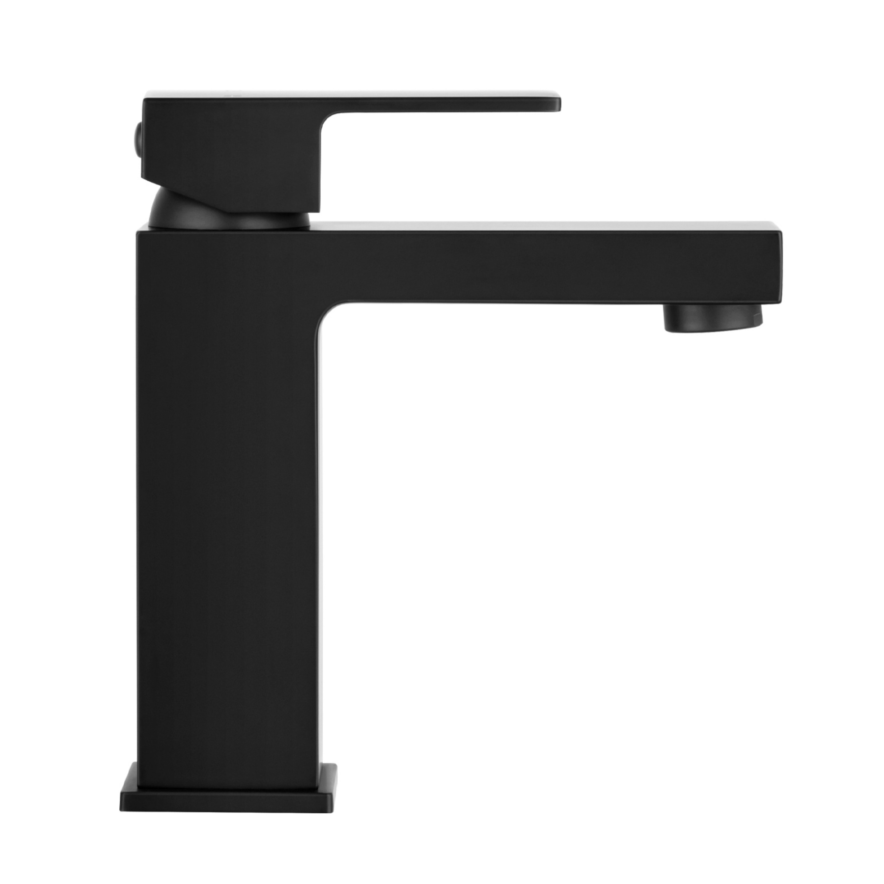 Bathroom Basin Sink Square Stainless Steel Mixer Tap Laundry Vanity Flick Spout Faucet Black