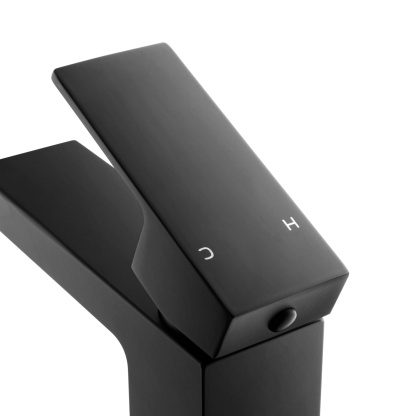 Bathroom Square Brass Basin Mixer Tap Laundry Sink Vanity Flick Spout Faucet Chrome/Black