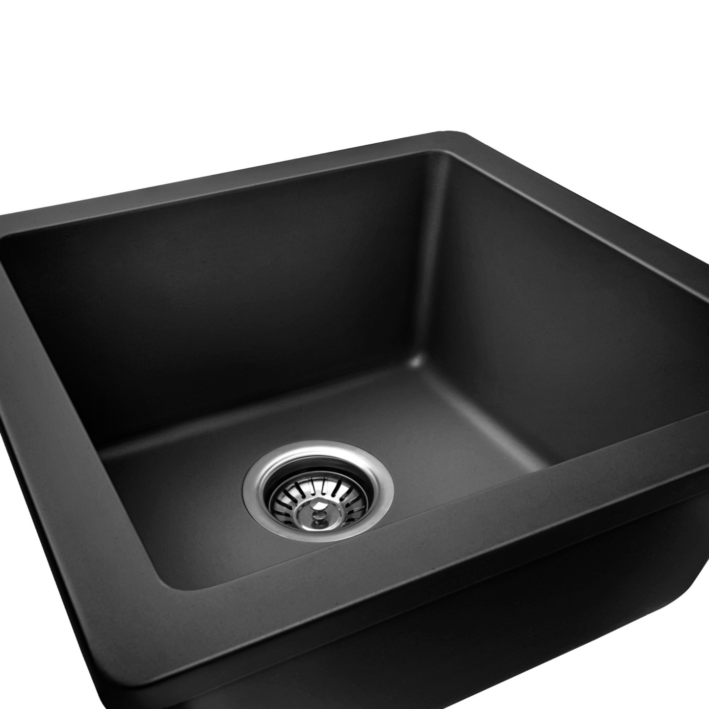 Granite Stone Single Bowl Kitchen Sink Oil-Proof Top/Under Mount Laundry Bar Basin Black/White