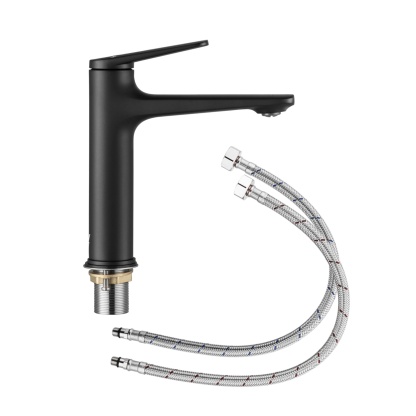 Round Brass Bathroom Basin Mixer Tap Laundry Sink Vanity Spout Faucet Chrome/Black