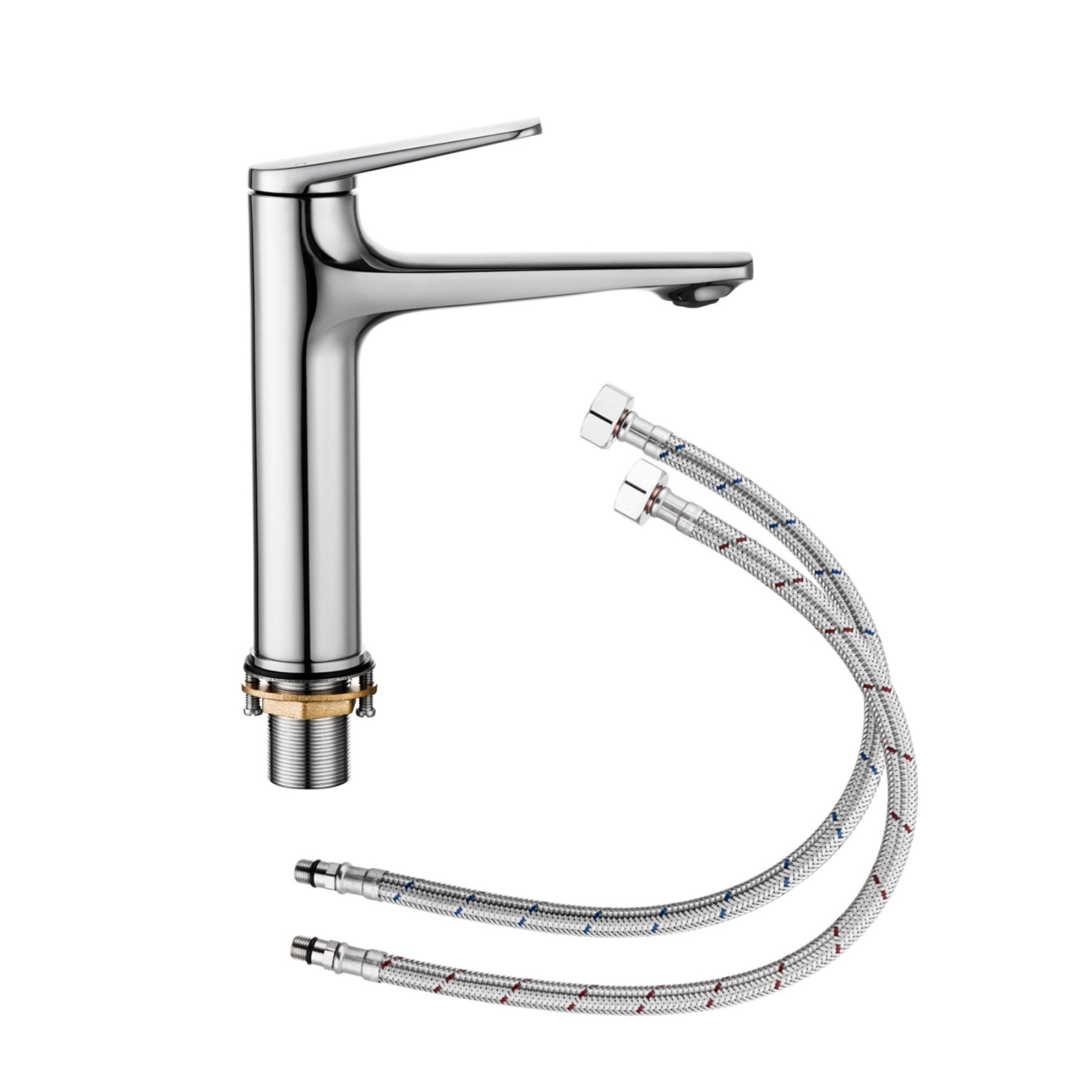 Round Brass Bathroom Basin Mixer Tap Laundry Sink Vanity Spout Faucet Chrome/Black