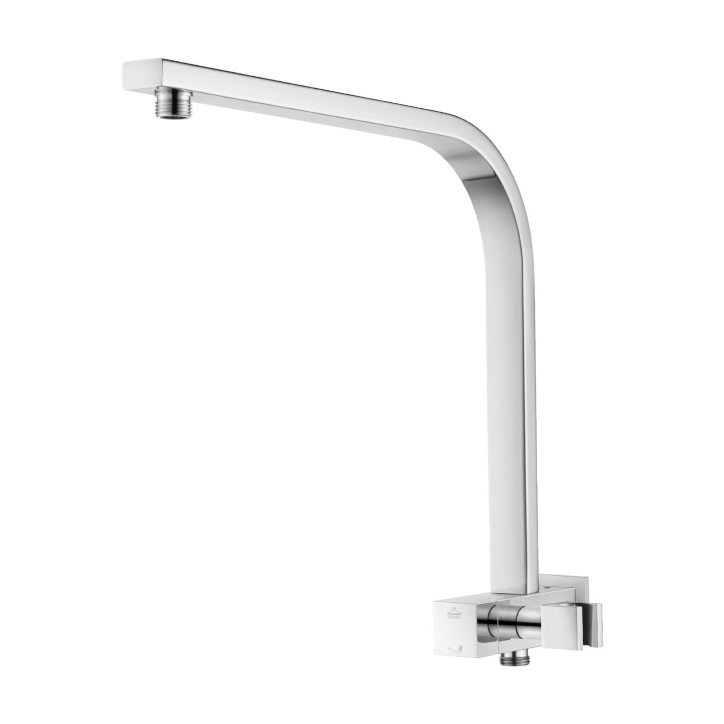 Bathroom 8“ Rectangle Rain Twin Shower Set Super Thin Overhead Shower Head 3 Function Hand-held Shower Rose Gooseneck Shower Arm Chrome/Black