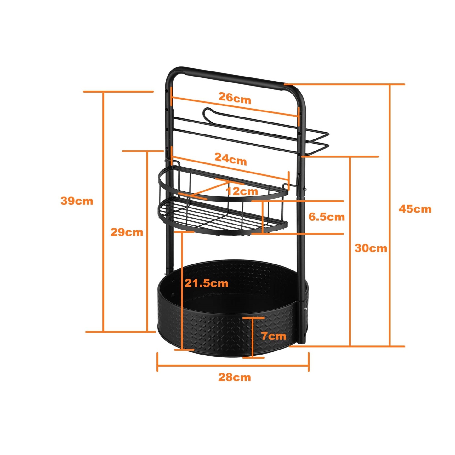 2 Tier Kitchen Rotating Spice Seasoning Lazy Susan Organizer Rack Paper Hanger Black Bathroom Cosmetics Lotion Storage Towel Holder