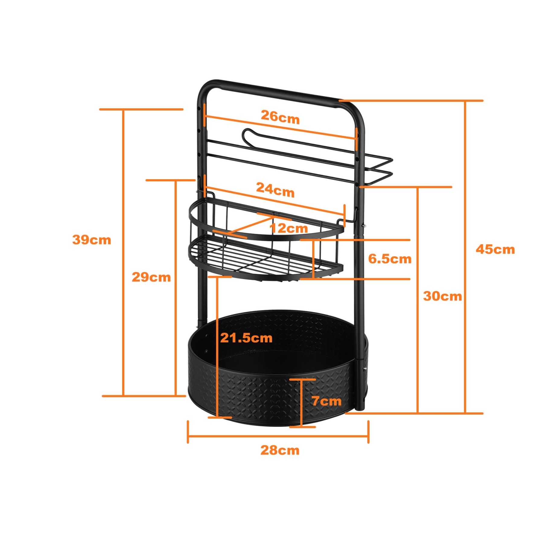 2 Tier Kitchen Rotating Spice Seasoning Lazy Susan Organizer Rack Paper Hanger Black Bathroom Cosmetics Lotion Storage Towel Holder