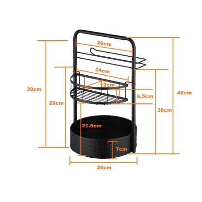 2 Tier Kitchen Rotating Spice Seasoning Lazy Susan Organizer Rack Paper Hanger Black Bathroom Cosmetics Lotion Storage Towel Holder