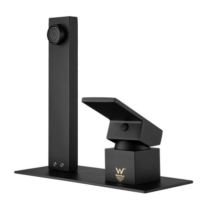 Square Brass Bathroom Basin Sink Vanity Wall Mixer Tap Set Bathtub Shower Outlet Water Spout Faucet Chrome/Matte Black