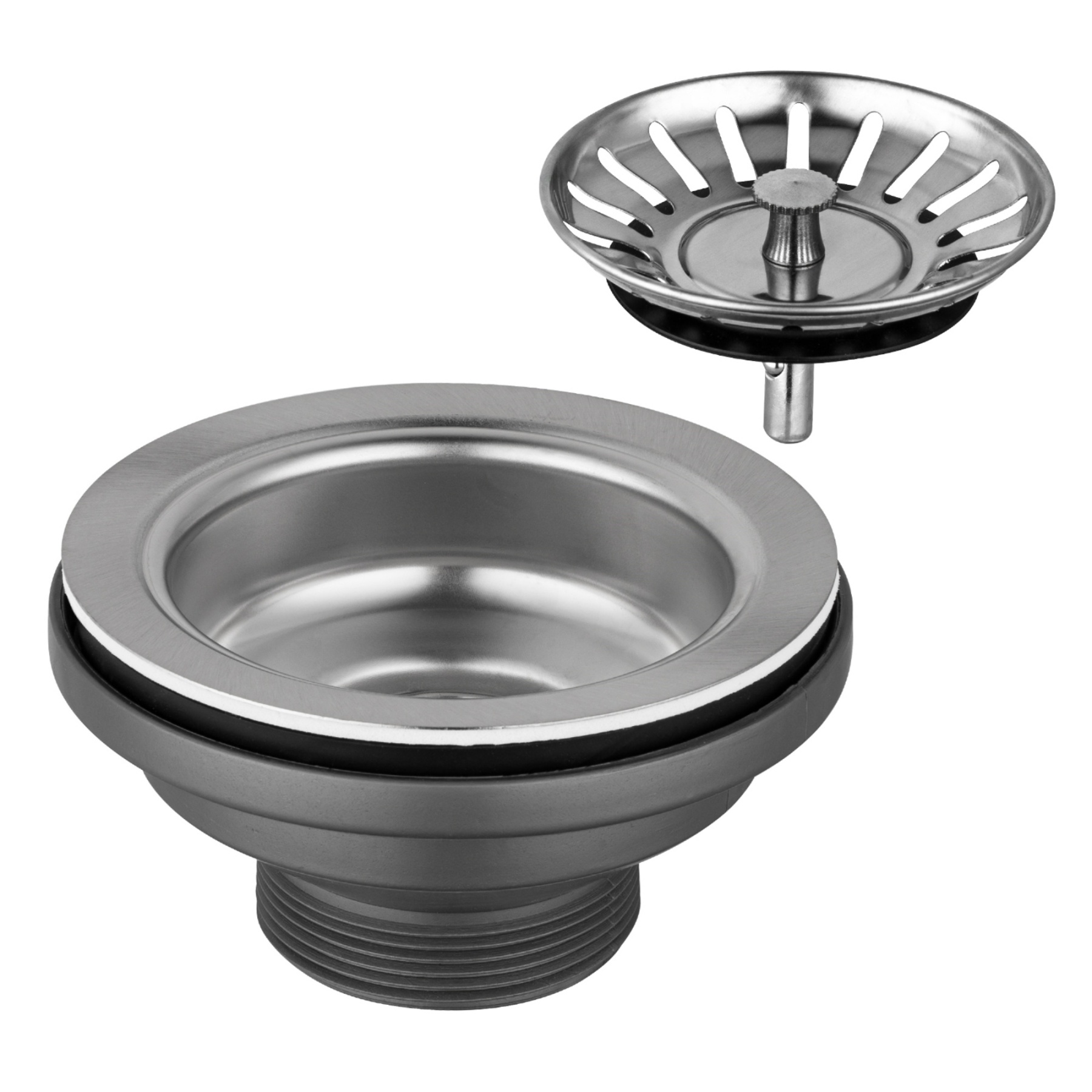 Stainless Steel Kitchen Laundry Sink Strainer Waste Replacement Drain Filtet Drainer Brushed Nickel/Black/Gold