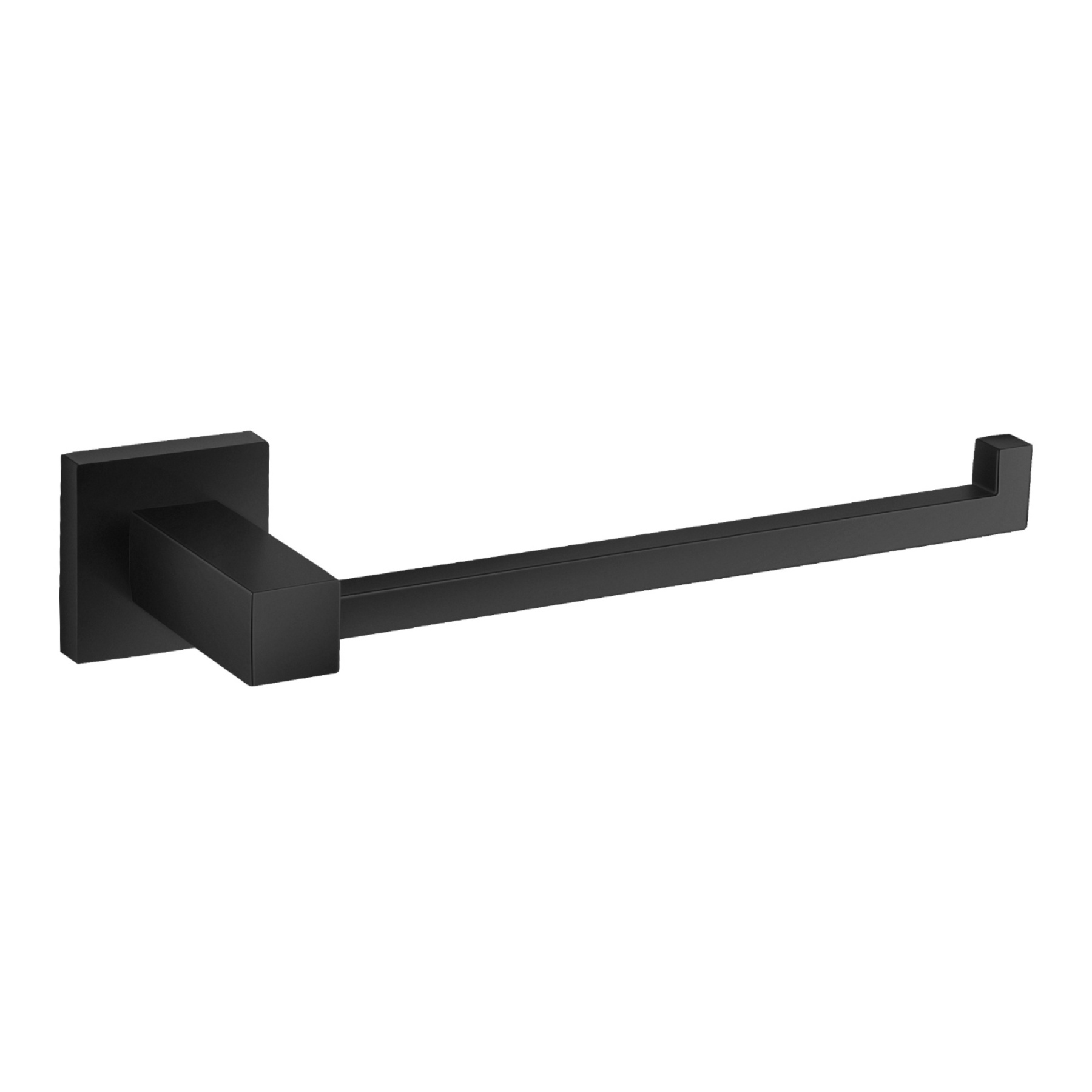 Bathroom Square Stainless Steel Towel Holder Rail Hook Wall Mounted Single Towel Hanger Hand Bar Chrome/Matte Blac;