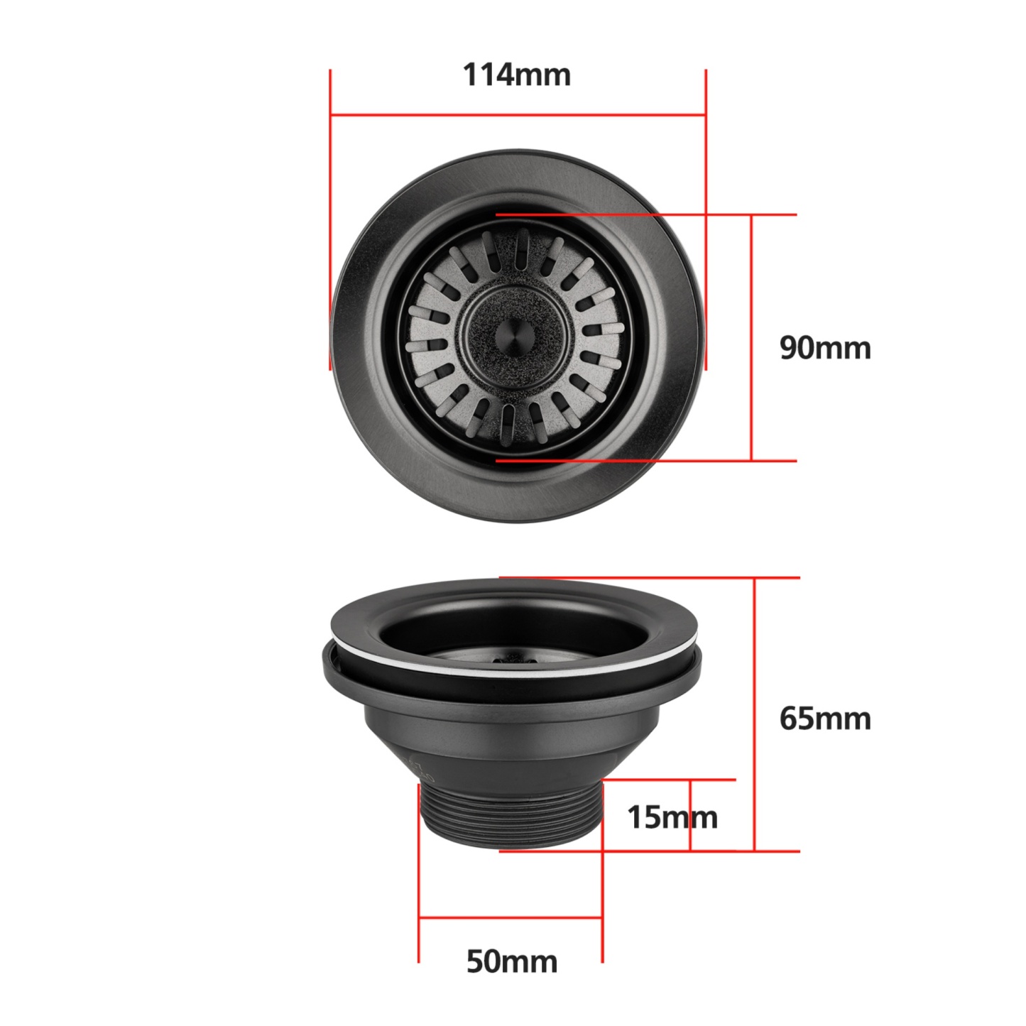 Stainless Steel Kitchen Laundry Sink Strainer Waste Replacement Drain Filtet Drainer Brushed Nickel/Black/Gold