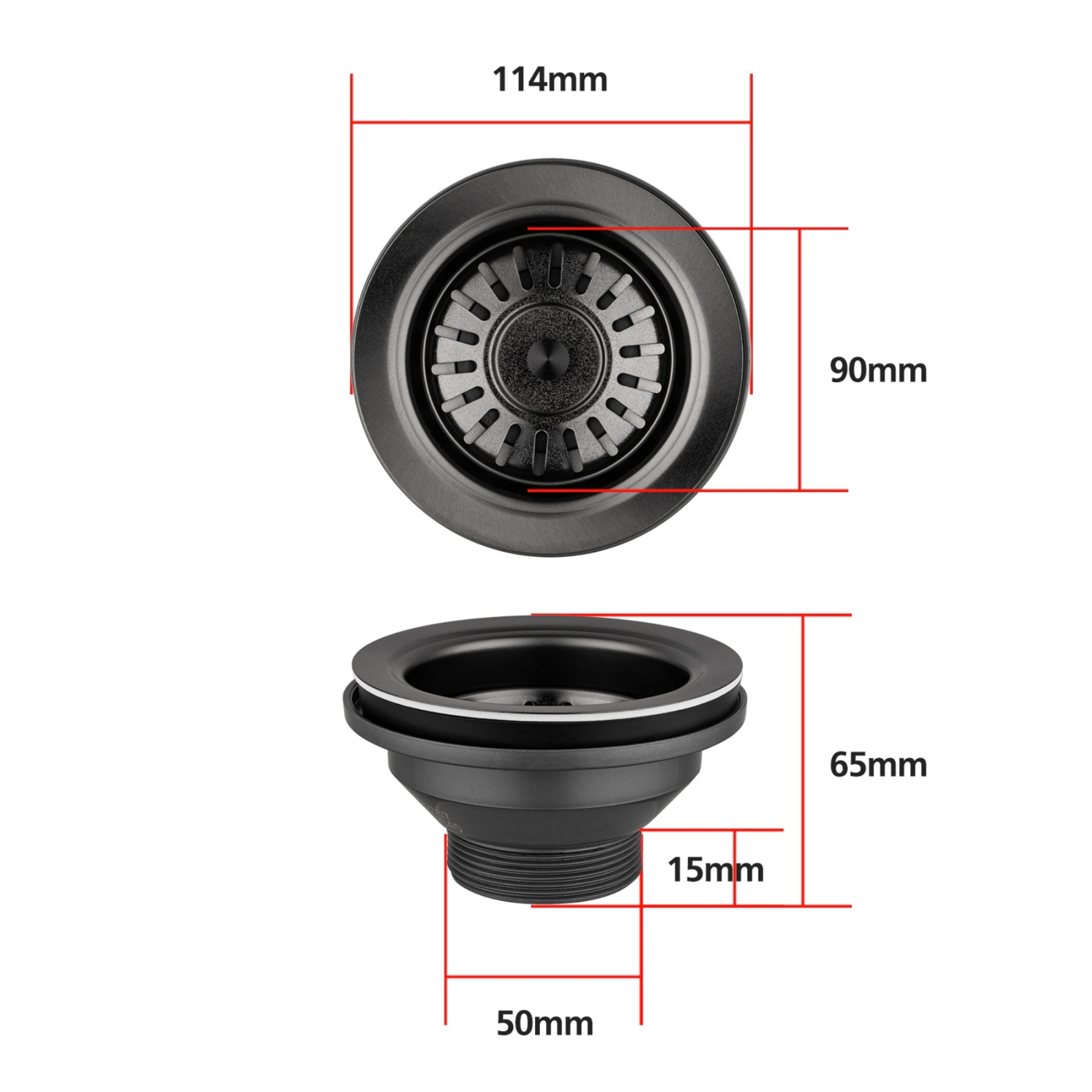 Stainless Steel Kitchen Laundry Sink Strainer Waste Replacement Drain Filtet Drainer Brushed Nickel/Black/Gold