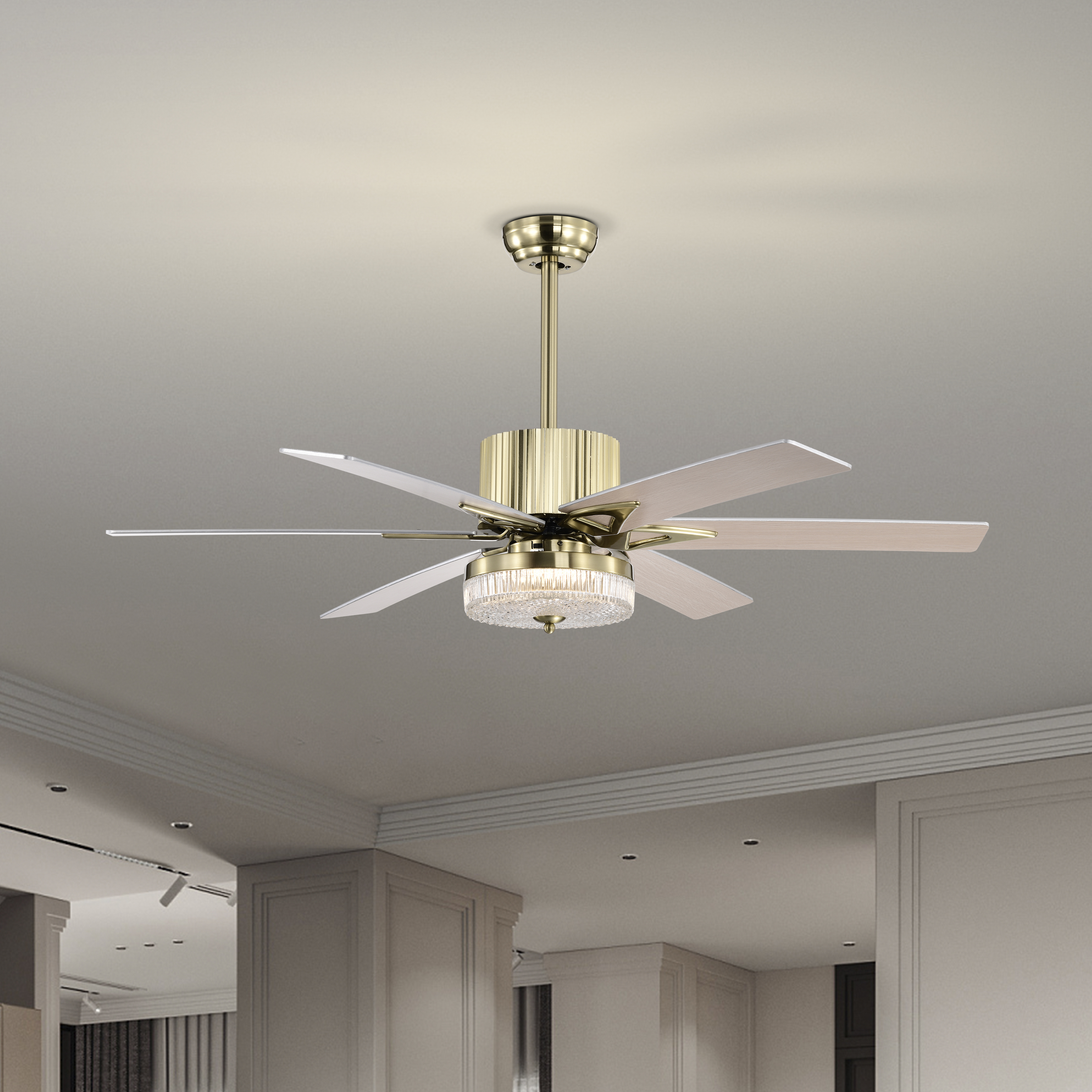 52" Ceiling Fan LED Light Timer Remote Control Reverse Airflow Indoor Outdoor