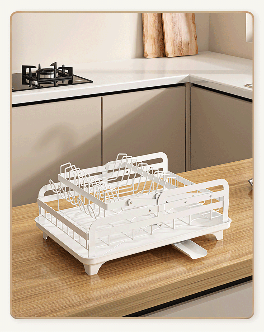 2-tier Kitchen Dish Rack Drying Drainer Tray Cutlery Holder Storage Organiser