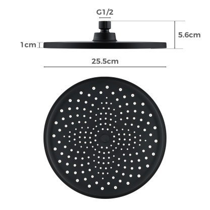 10'' Chrome Round Shower Head 360° Swivel Bath Rainfall Shower Head Rose