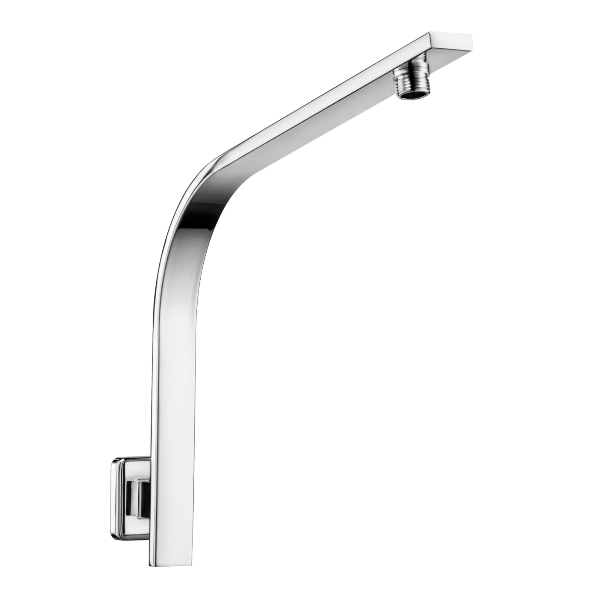 204mm Square  Bath Swivel Rain Shower Head Set Bathroom High Pressure Wall Shower Head Gooseneck Shower Arm Chrome/Black