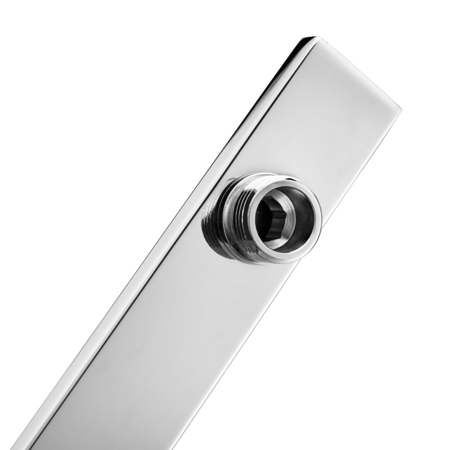 Square Wall Mounted Gooseneck Shower Arm Bathroom Extension Rainfall Shower Arm Chrome/Black