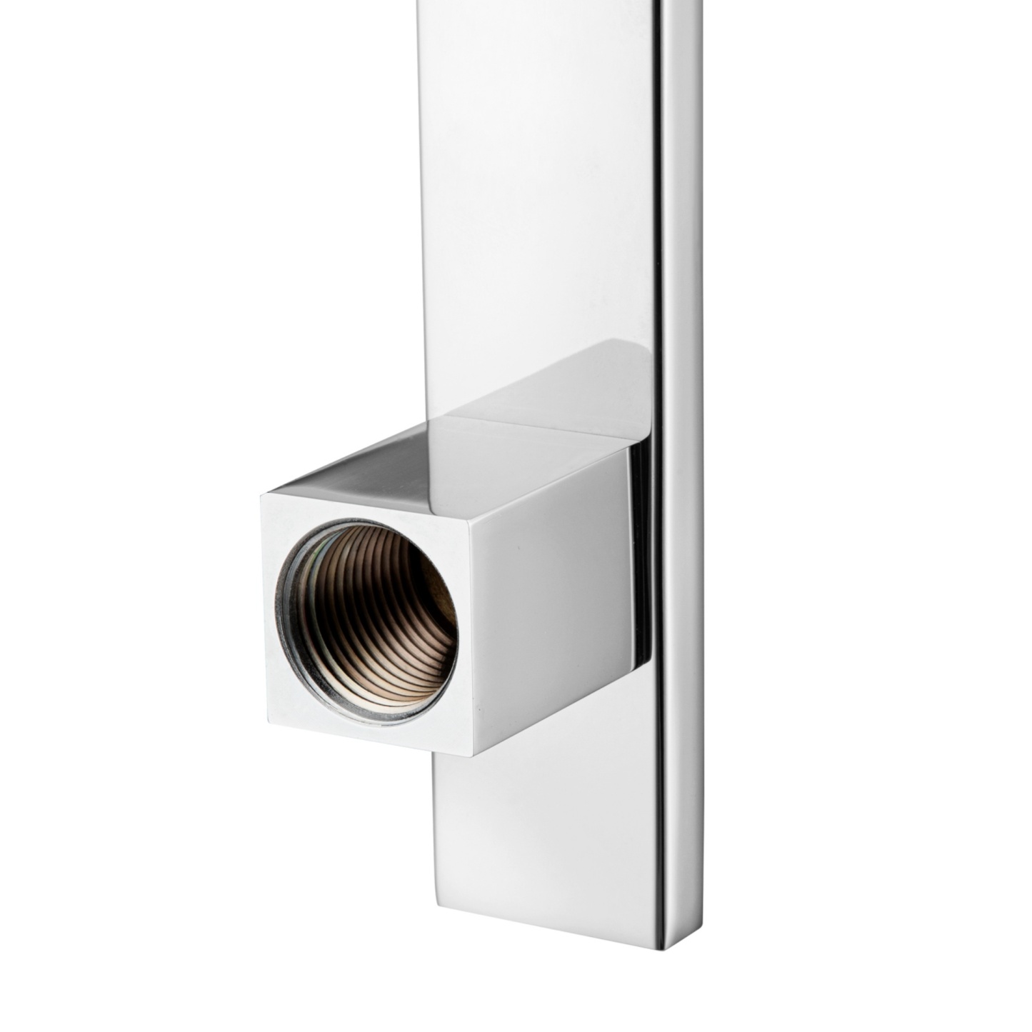 Square Wall Mounted Gooseneck Shower Arm Bathroom Extension Rainfall Shower Arm Chrome/Black