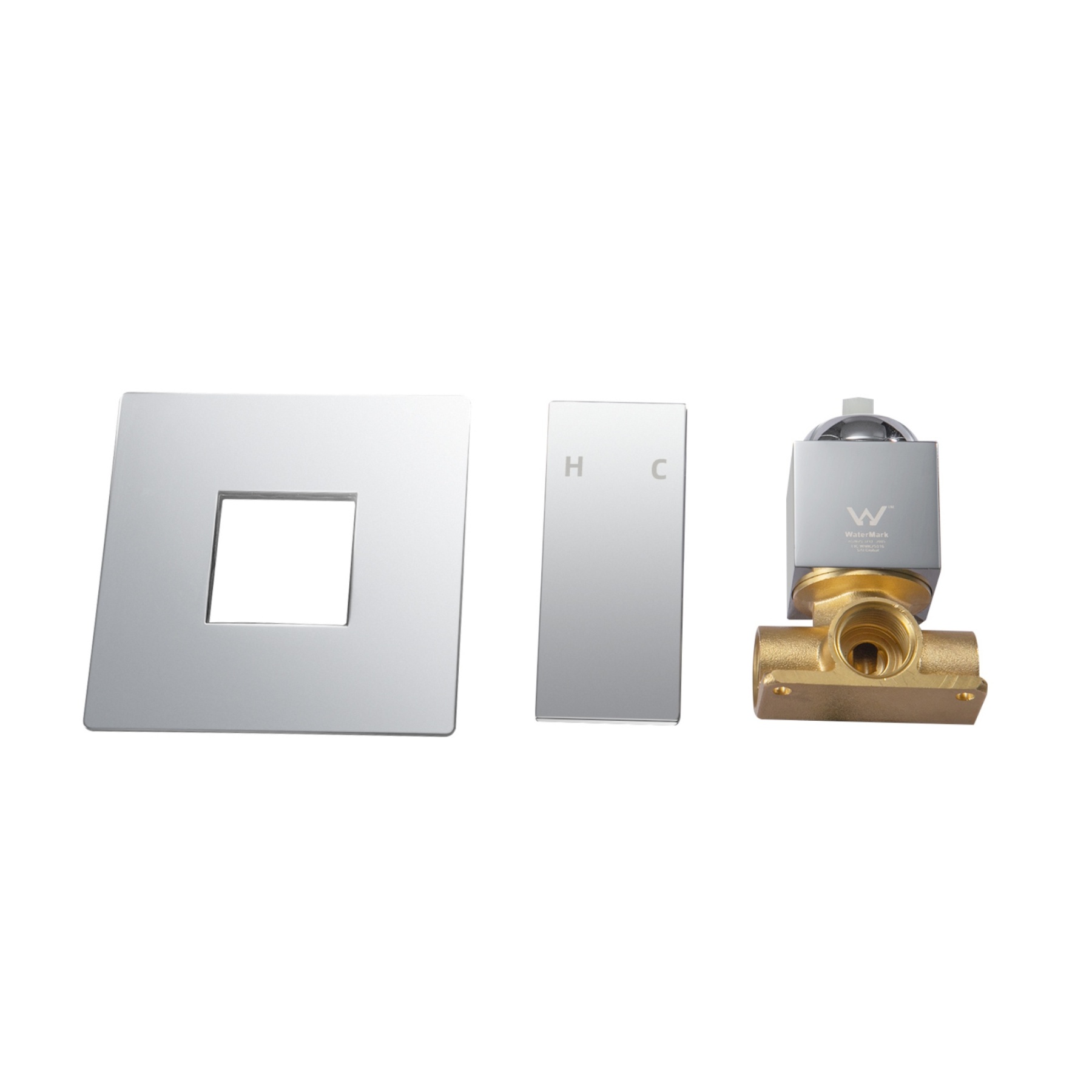 Square Brass Built-in Bath Shower Mixer Tap Bathroom Basin Sink Flick Mixer Tap Chrome / Matte Black / Brushed Yellow Gold / Gunmetal Grey